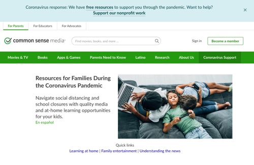 Commonsense media for parents