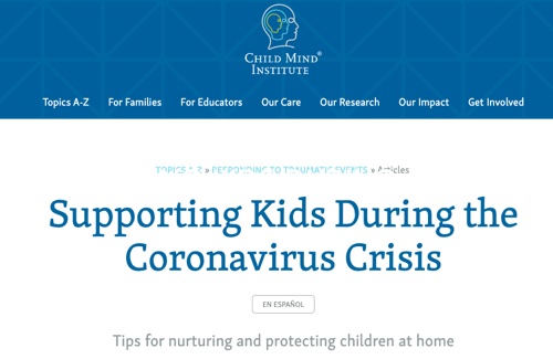 Supporting Kids during Civid19 crisis